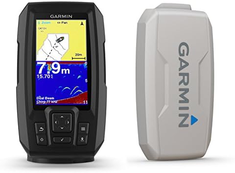 Garmin Striker Plus 4 with Dual-Beam Transducer and Protective Cover, 4.3″ LED Display, 1.1 lbs, Fishfinder, Plus 4 Model