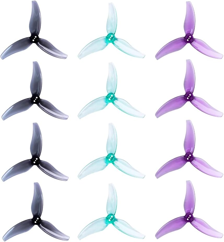 12Pcs Gemfan Hurricane 3630 3.6X3.0X3 3-Blade Propeller 3 Holes PC Props for 1404-2204 Brushless Motor FPV Freestyle 3.5inch Quad Racing Drone