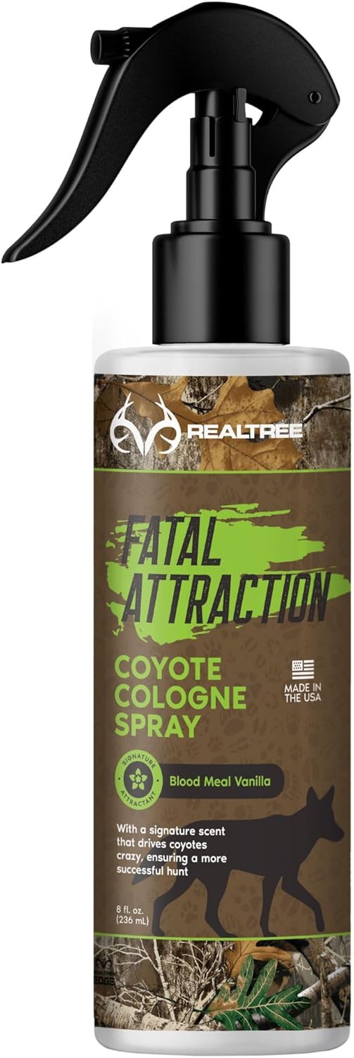 FATAL ATTRACTION Zone Realtree Coyote Cologne – Coyote Attractant Spray with Blood Meal & Vanillin – Long Range Predator Lure for Calling & Bait Setups