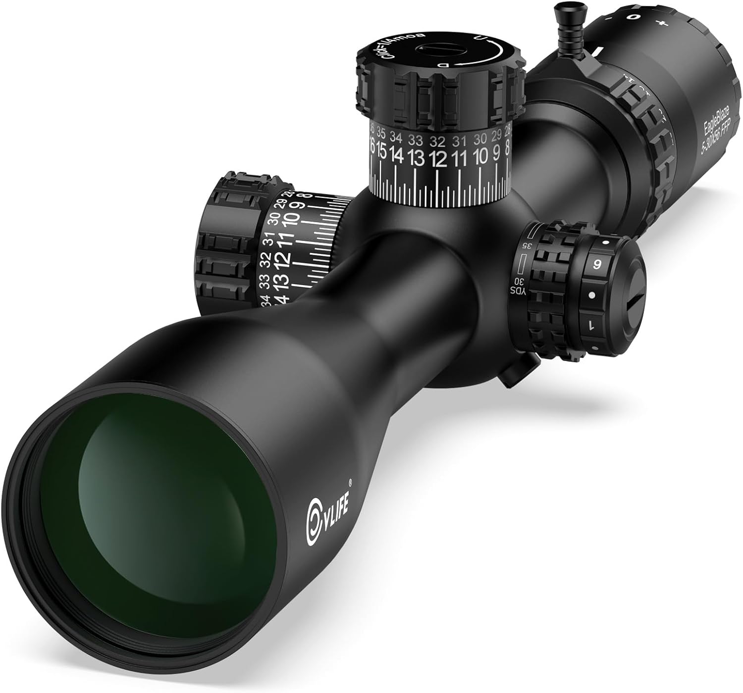 CVLIFE EagleBlaze FFP Rifle Scope – ED Glass, Zero Stop, Illuminated Reticle, Side Parallax Adjustment – First Focal Plane – Long Range Scope for Hunting