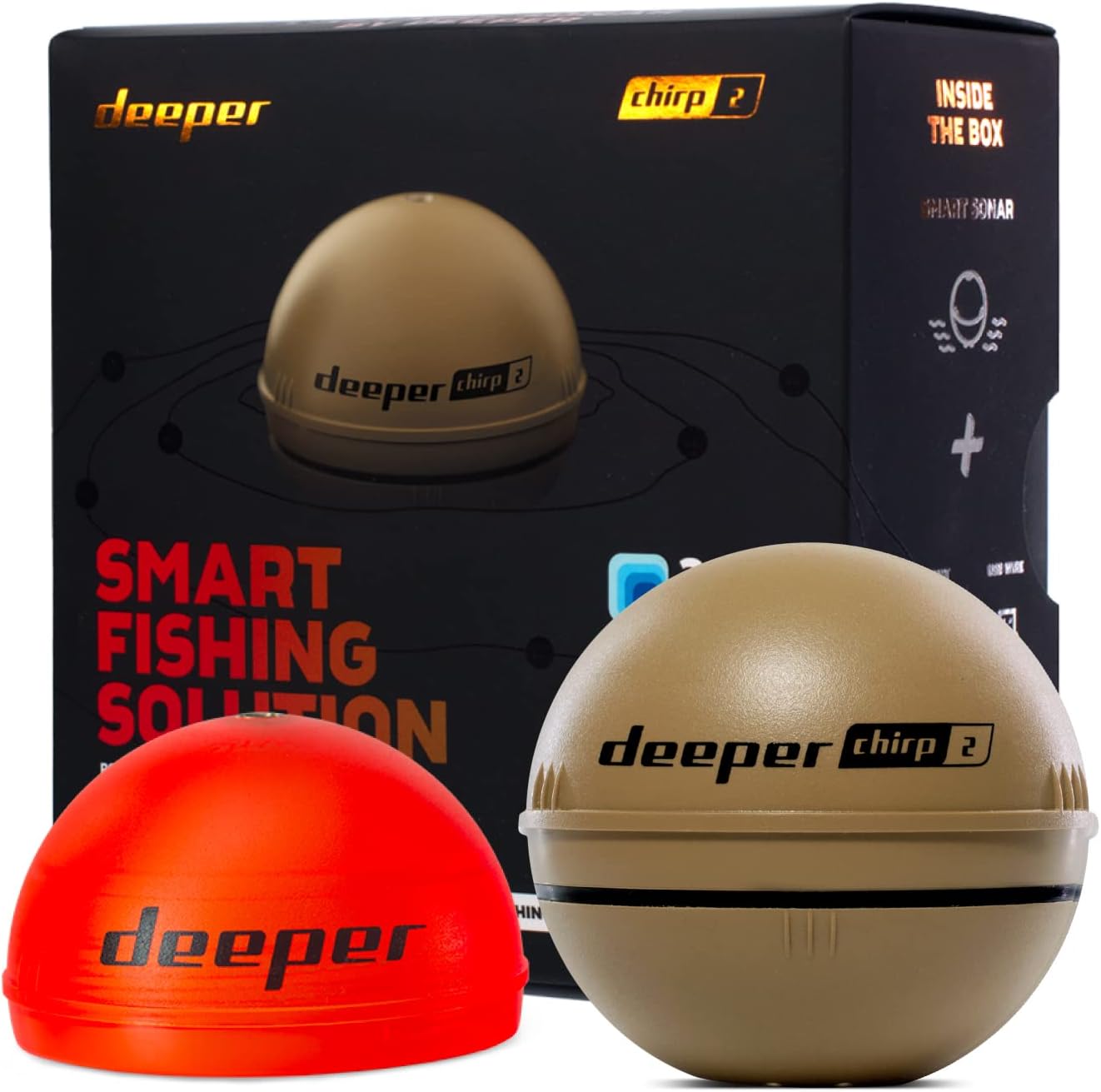 Deeper Chirp 2 Sonar Fish Finder – Portable Fish Finder and Depth Finder for Kayaks, Boats and Ice Fishing | Castable Deeper Fish Finder with Free User Friendly App (Refurbished)