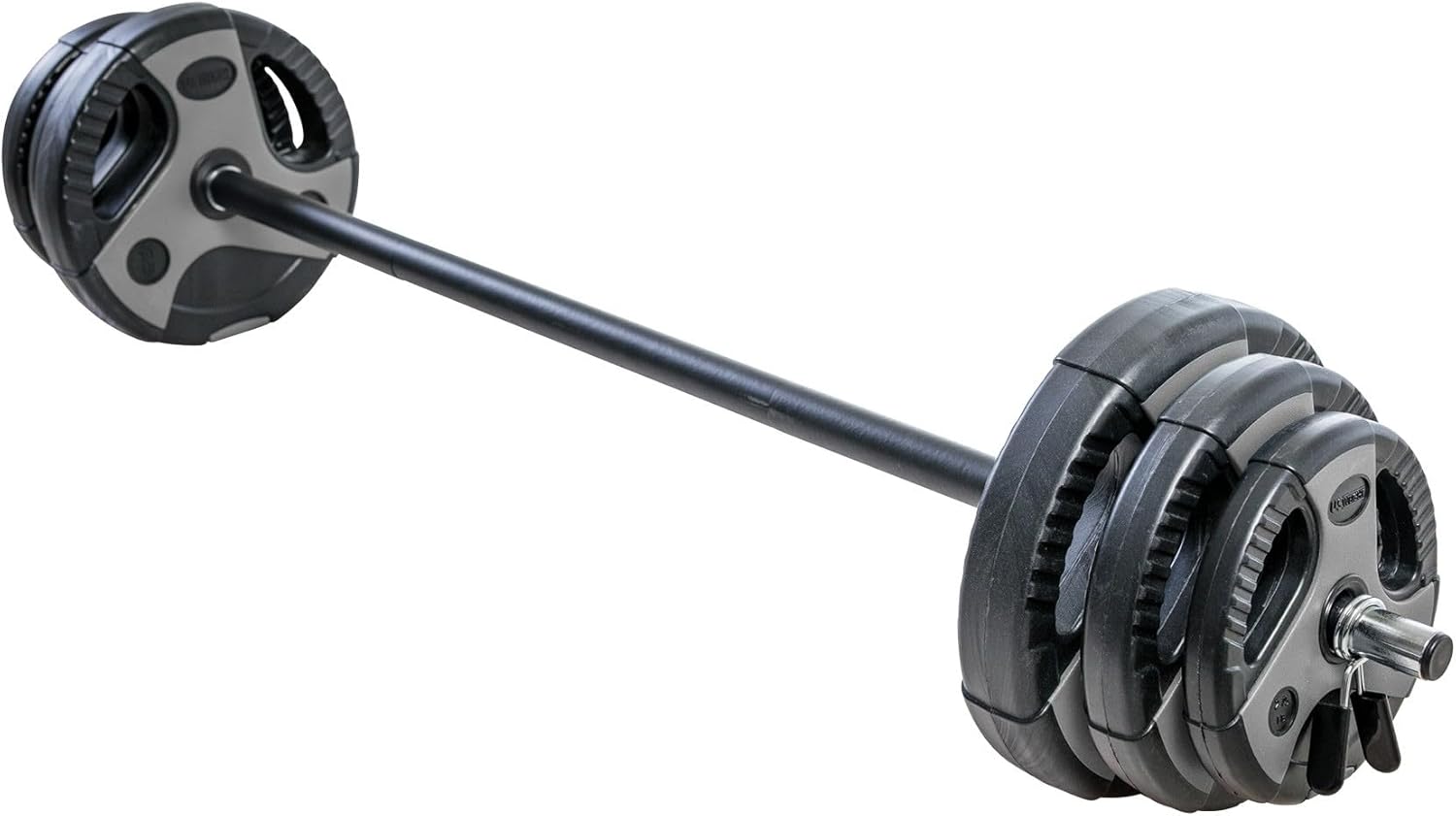 US Weight 43 LB Barbell Weight Set for Home Gym with 55” padded Bar, Adjustable Weights for Exercise, Lifting and to Build Muscle