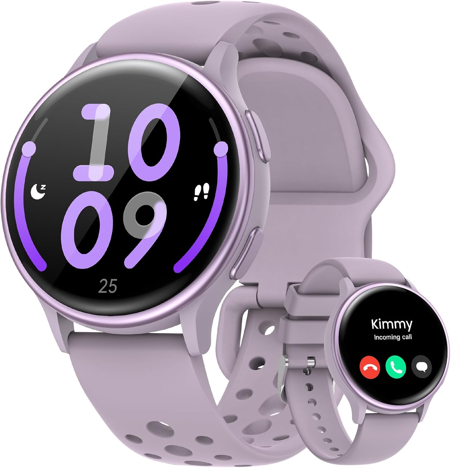 Smart Watches for Women(Answer/Make Calls), 1.27” AMOLED Screen Activity Trackers with Heart Rate/Sleep/SpO2 Monitor, Smartwatch for iPhone/Samsung/Android,120+ Sport IP68 Fitness Watch 2Bands Purple
