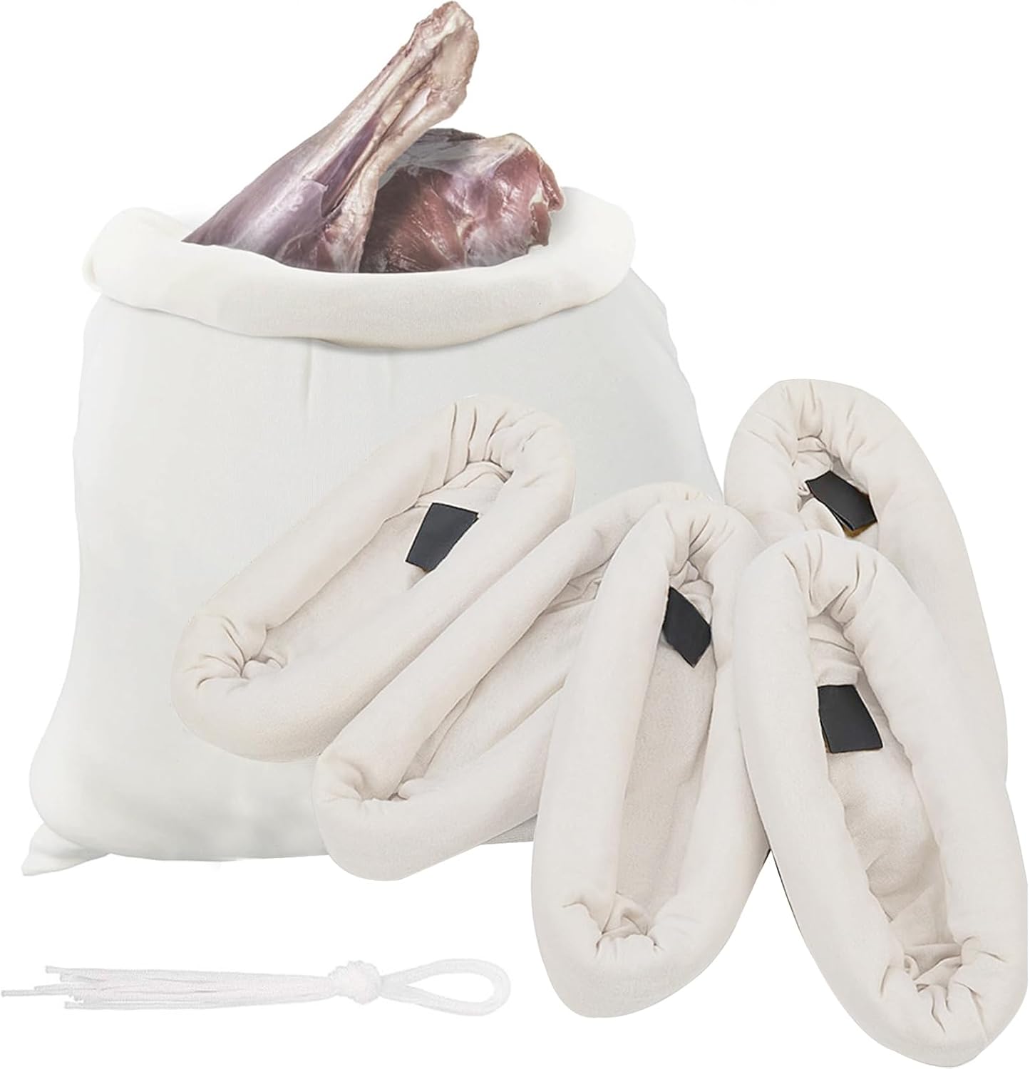 Elk Game Bags Hunting Meat Bags, 5-Pack Rolled Deer Game Bags, Reusable & Breathable Meat Game Bags with Reflective Strip for Elk, Caribou, Deer, Moose, Antelope, Duck