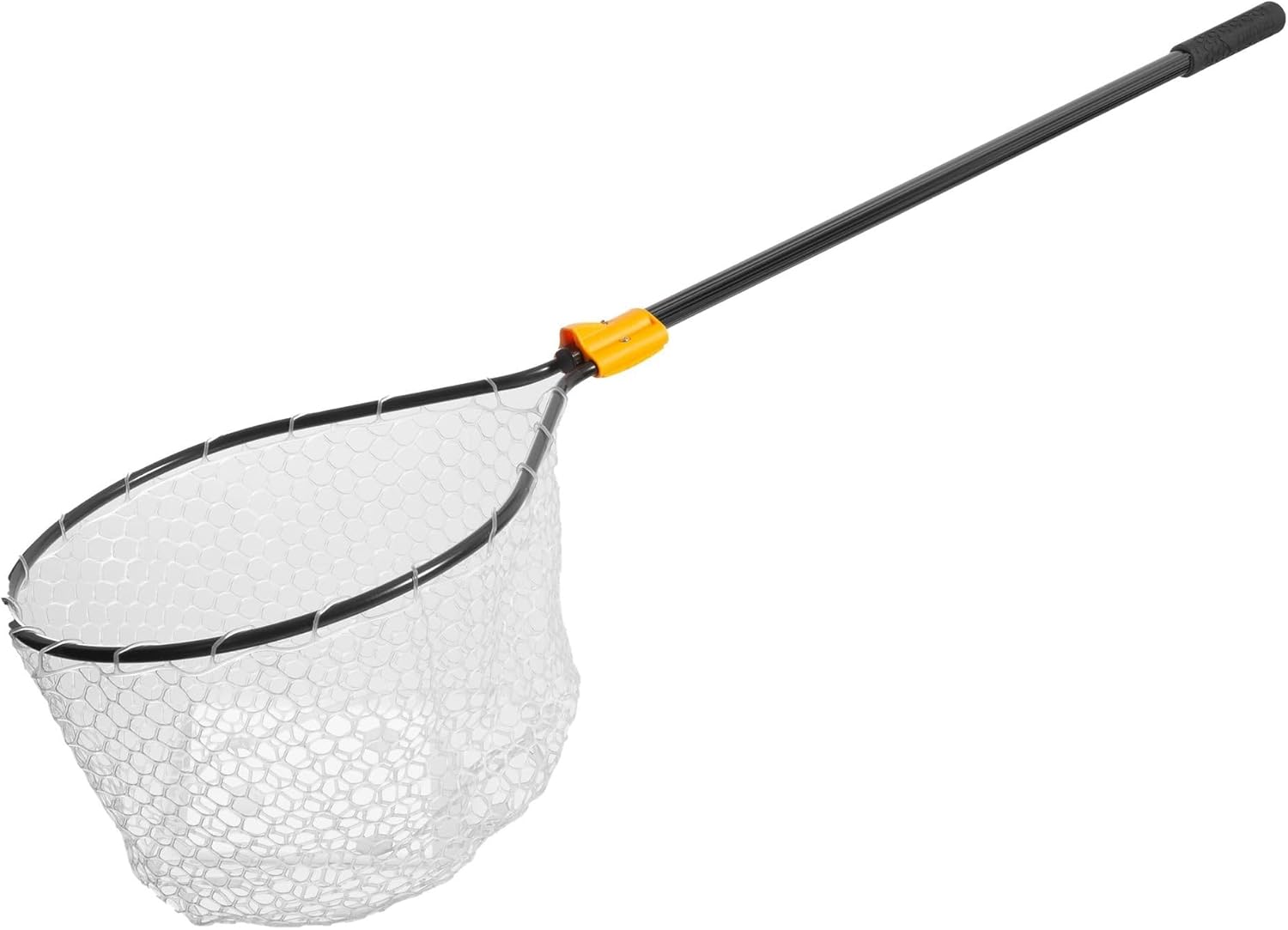 Frabill Conservation Slide Handle Net | Teardrop Hoop Size: 20″ X 23″ | Sliding Handle: 36″ | Netting: Tangle-Free Micromesh | Net Depth: 13″,Black/Yellow