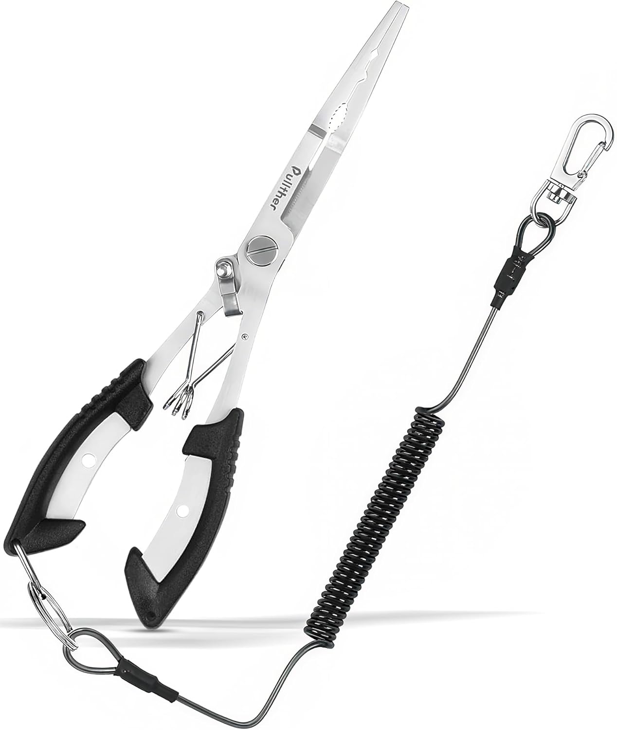 Stainless Steel Fishing Pliers,Needle Nose Pliers Fishing,Fishing Gear Hook Remover with Lanyard,Multitool for Saltwater