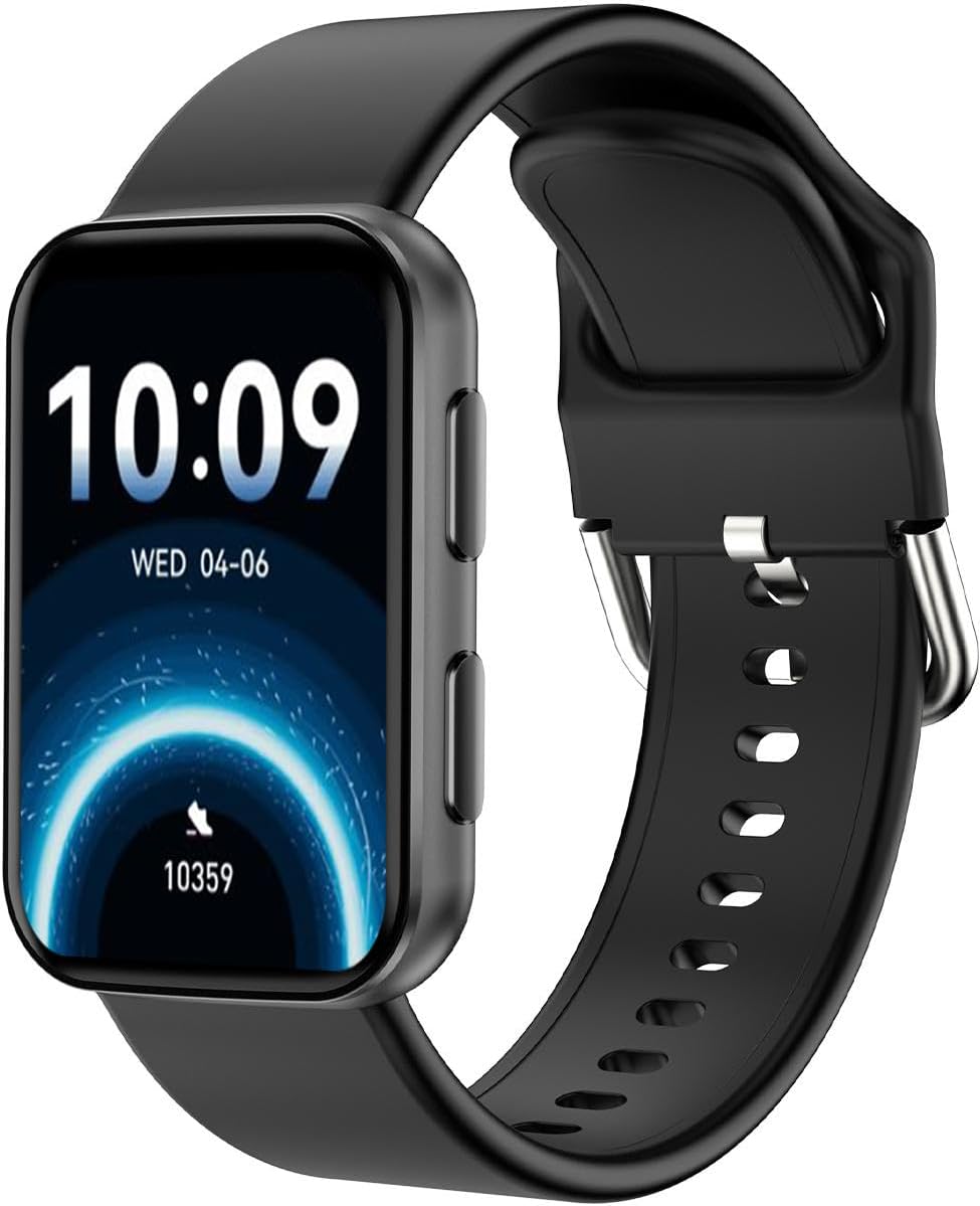 MorePro Health Fitness Tracker with Blood oxy-gen Monitor and 24/7 Heart Rate and Blood Pressure, Sleep Monitor, 120+ Sport Modes Waterproof Fitness Watch for Women Men Android iOS, Black