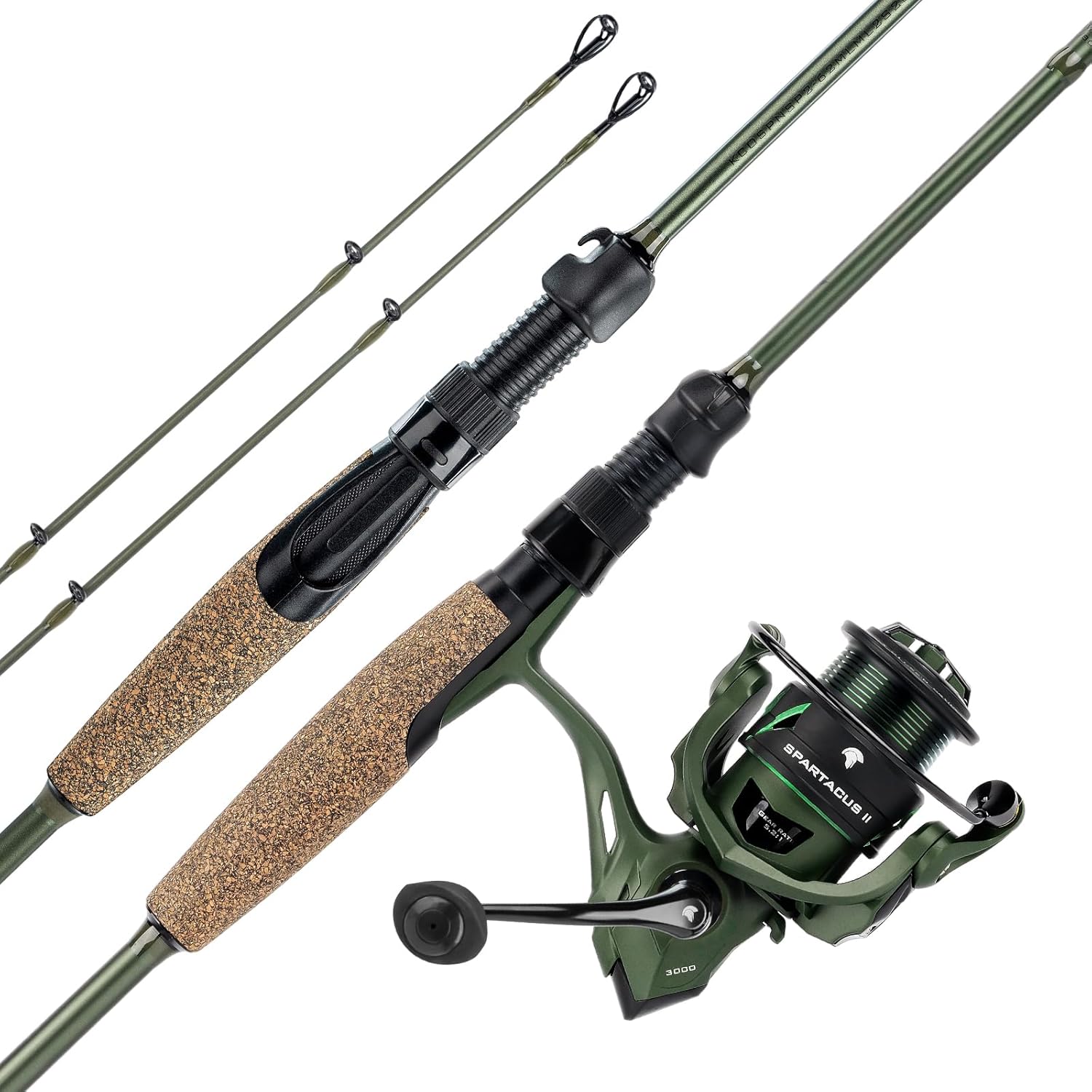 KastKing Spartacus II Twin-Tip Fishing Rod and Reel Combo, Spinning & Casting Combo, Fishing Poles and Reels Combo, KastFlex IM6 Graphite Blanks, 2-Piece Rods with Extra Tip
