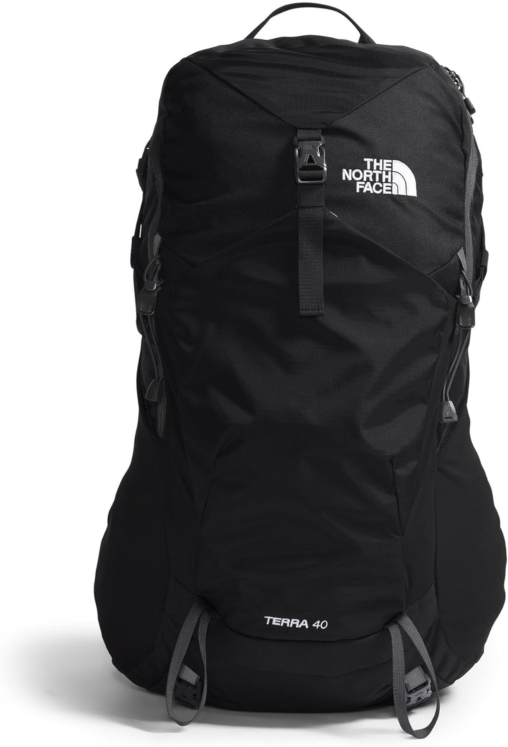 The North Face Terra 40 Backpack – Unisex Hiking Pack, Padded Hipbelt, Pole & Ice Axe Attachments, Hydration Sleeve, TNF Black/Asphalt Grey-NPF, Large/X-Large