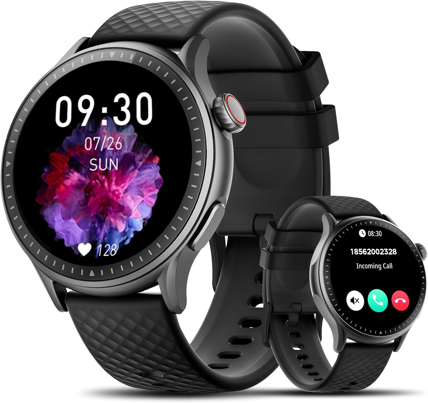 Smart Watch for Men Women, 1.46” AMOLED Ultra-HD Screen Fitness Tracker with Heart Rate/Sleep/SpO2 Monitor, Answer/Make Call, 3ATM Waterproof Smartwatch for iPhone/Samsung/Android, 110+ Sport Modes