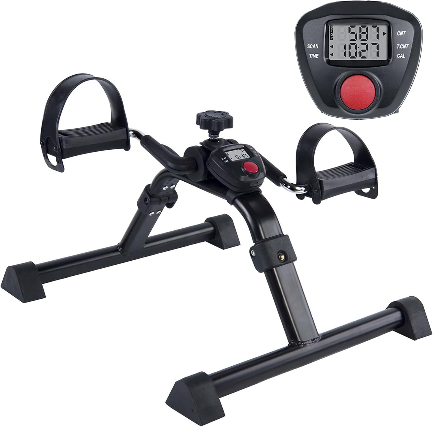 Vaunn Under Desk Bike Pedal Exerciser Ergometer with LCD Display – Mini Pedal Exerciser for Arm & Leg Workout, Folding Desk Cycle for Home Office, Physical Therapy & Low Impact Cardio