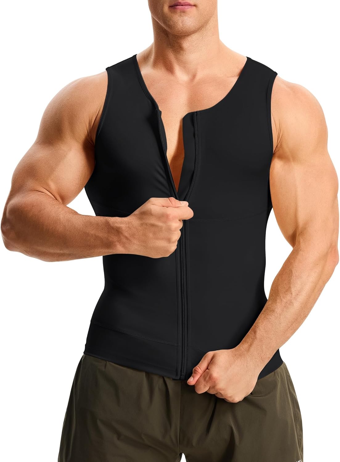 Nebility Compression Shirt Men Tank Top Compression Undershirt Mens Shapewear Body Shaper Waist Trainer Tummy Control Vest