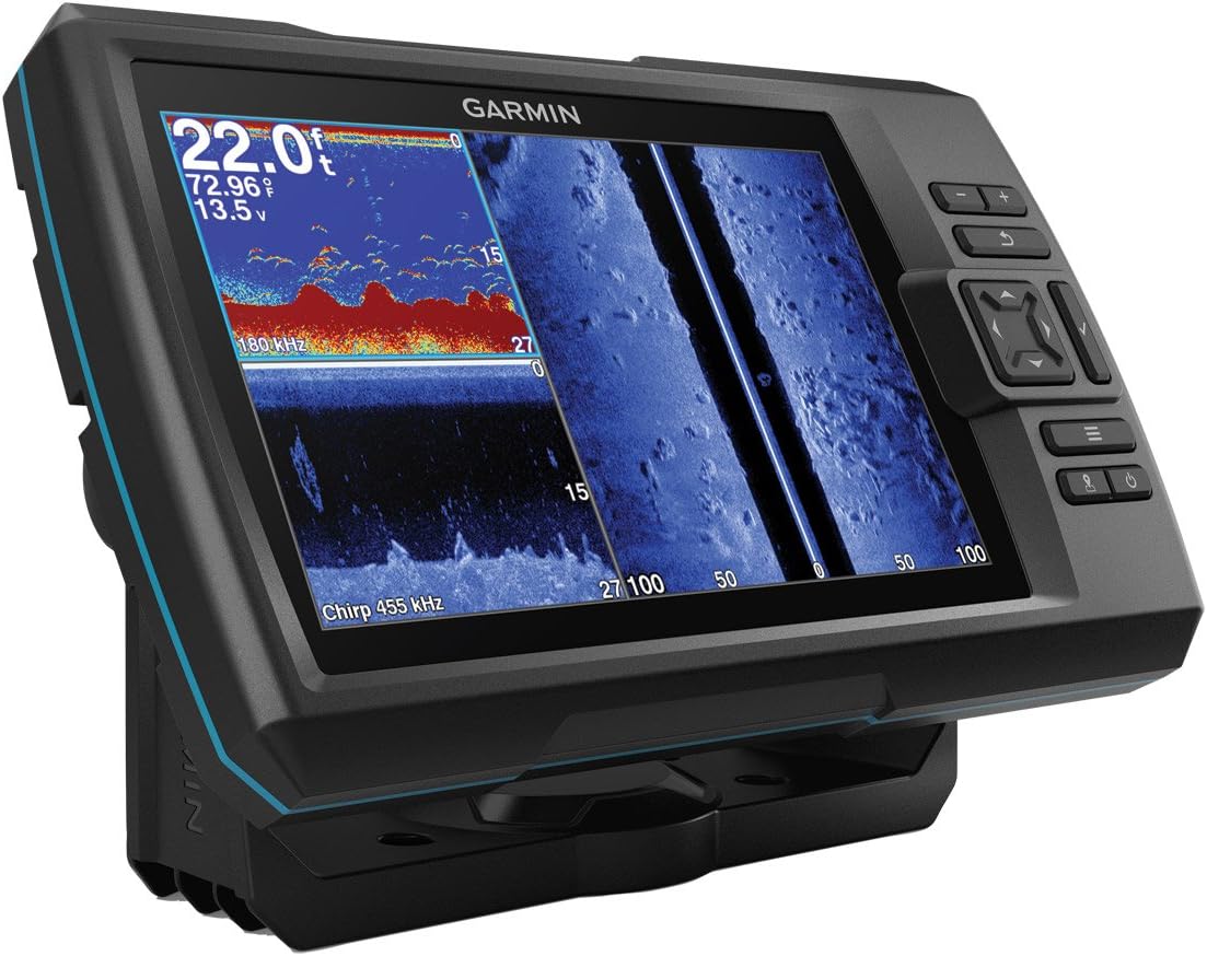 Garmin Striker 7SV with Transducer, 7″ GPS Fishfinder with Chirp Traditional, ClearVu and SideVu Scanning Sonar Transducer and Built in Quickdraw Contours Mapping Software, 7 inches (010-01874-00)