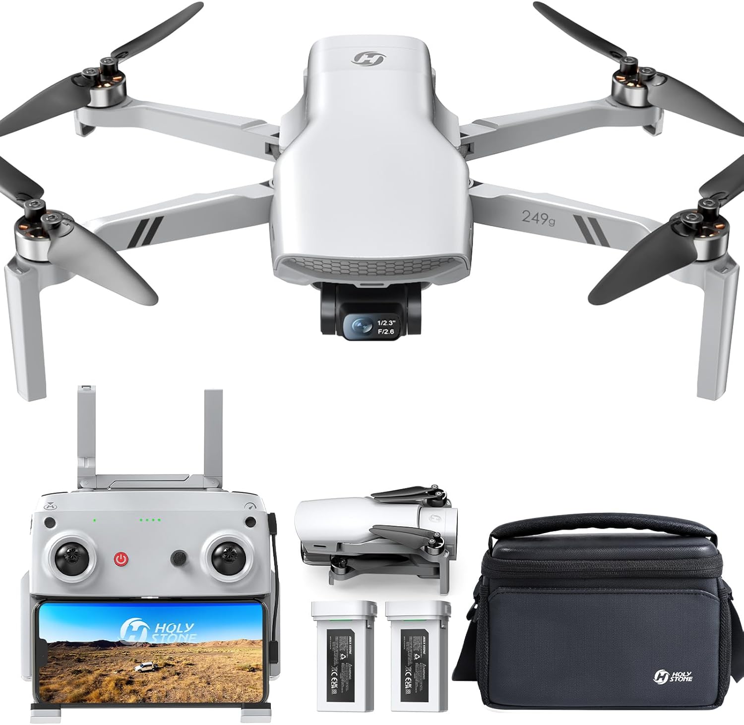 Holy Stone HS900PRO Drones with Camera for Adults 4K, 48MP 8K Photos, 4K/30FPS Video, 3-Axis Gimbal, GPS Auto Return, 10KM 5.8GHz Transmission, 60-mins Fly Time, AI Quick Shots, Under 249g