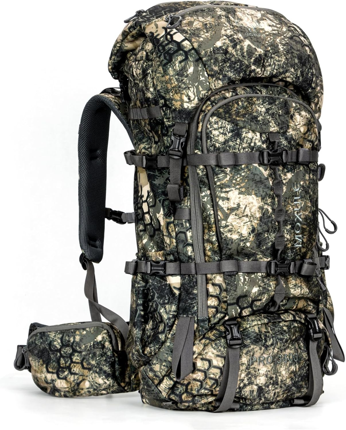 MOXULE Pro 3600 Camo Frame Backpack – Meat Hauler Pack with Rain Cover for Outdoor