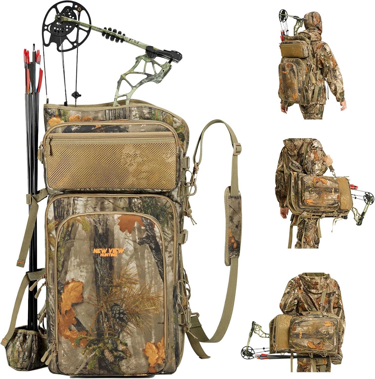 NEW VIEW Deer & Elk Hunting Backpack with Spacious Bow Compartment, Features Expandable Bow Holder & Adjustable Shoulder Strap, Lightweight Hunting Bag with Multiple Carry Options