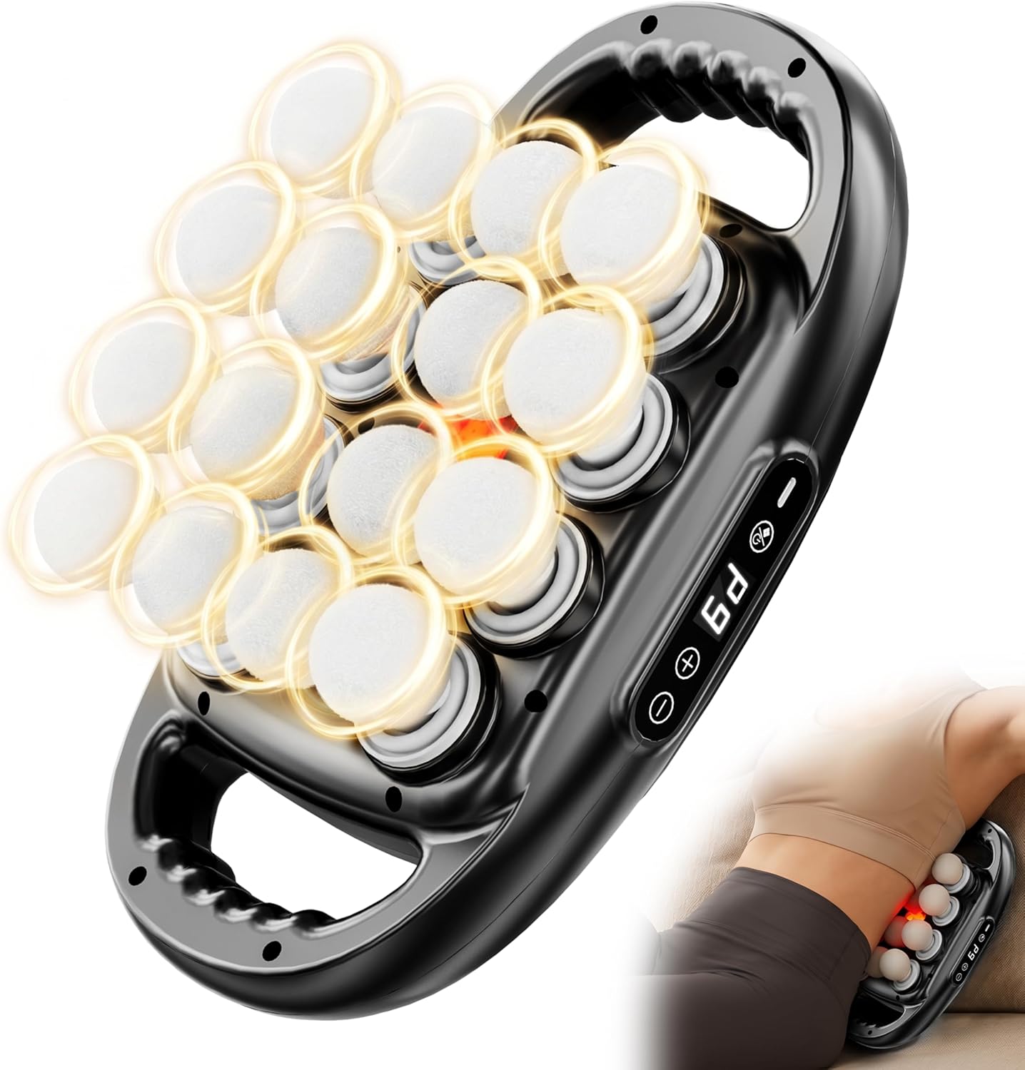 16-Head Deep Tissue Massage Gun, Handheld Percussion Massager for Back, Neck, Shoulders & Legs, 9 Modes, 9 Intensities, Muscle Recovery & Relaxation Gift for Men & Women