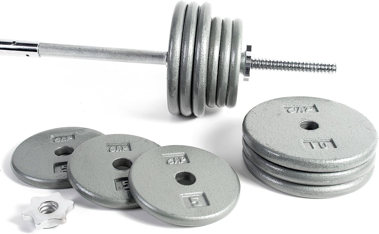 CAP Barbell Standard 1-Inch Barbell Weight Set, 100-Pounds