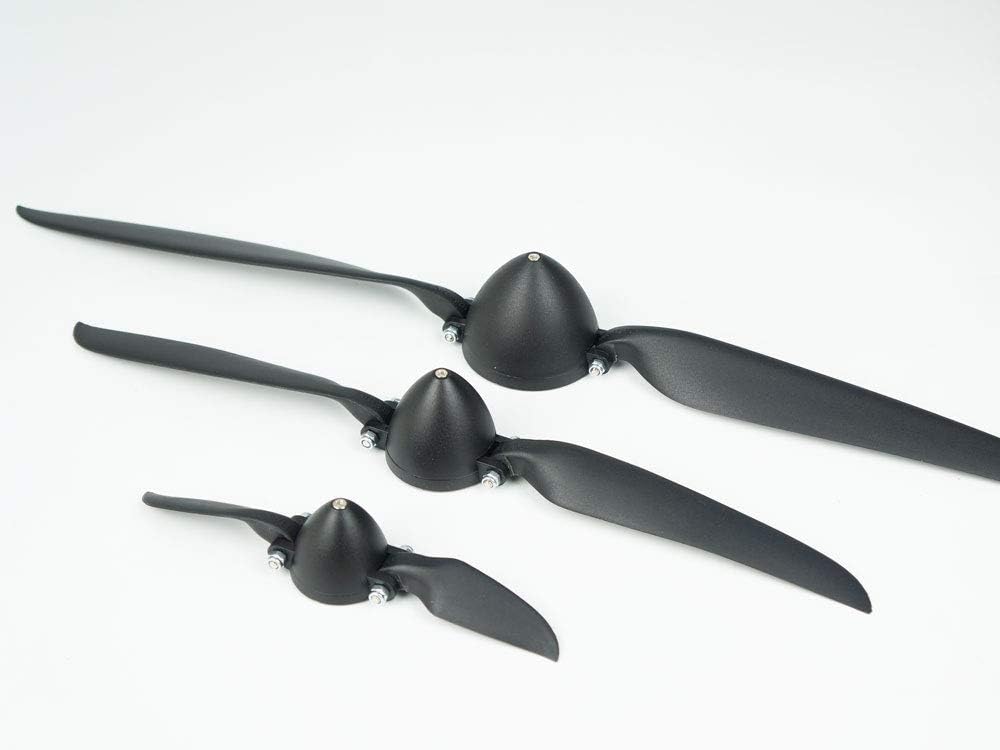 RC Folding Propeller 6″ 7″ 8″ 9″ 10″ 11″ 12″ 13.5″ 14″ 15.5″ 16.5″ w/Different Spinner Size and Motor Shaft Diameter φ3.0 φ3.17 φ4.0 φ5.0 with Plastic Spiner Cap for RC Airplane (8×4.5, Shaft φ3.17)