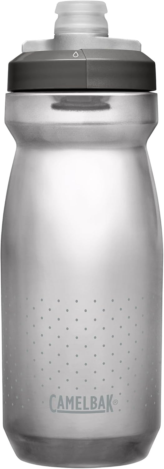 CamelBak Podium Bike Squeeze Water Bottle, High‑Flow Easy‑Squeeze Design for Cycling Performance, 21oz, Smoke