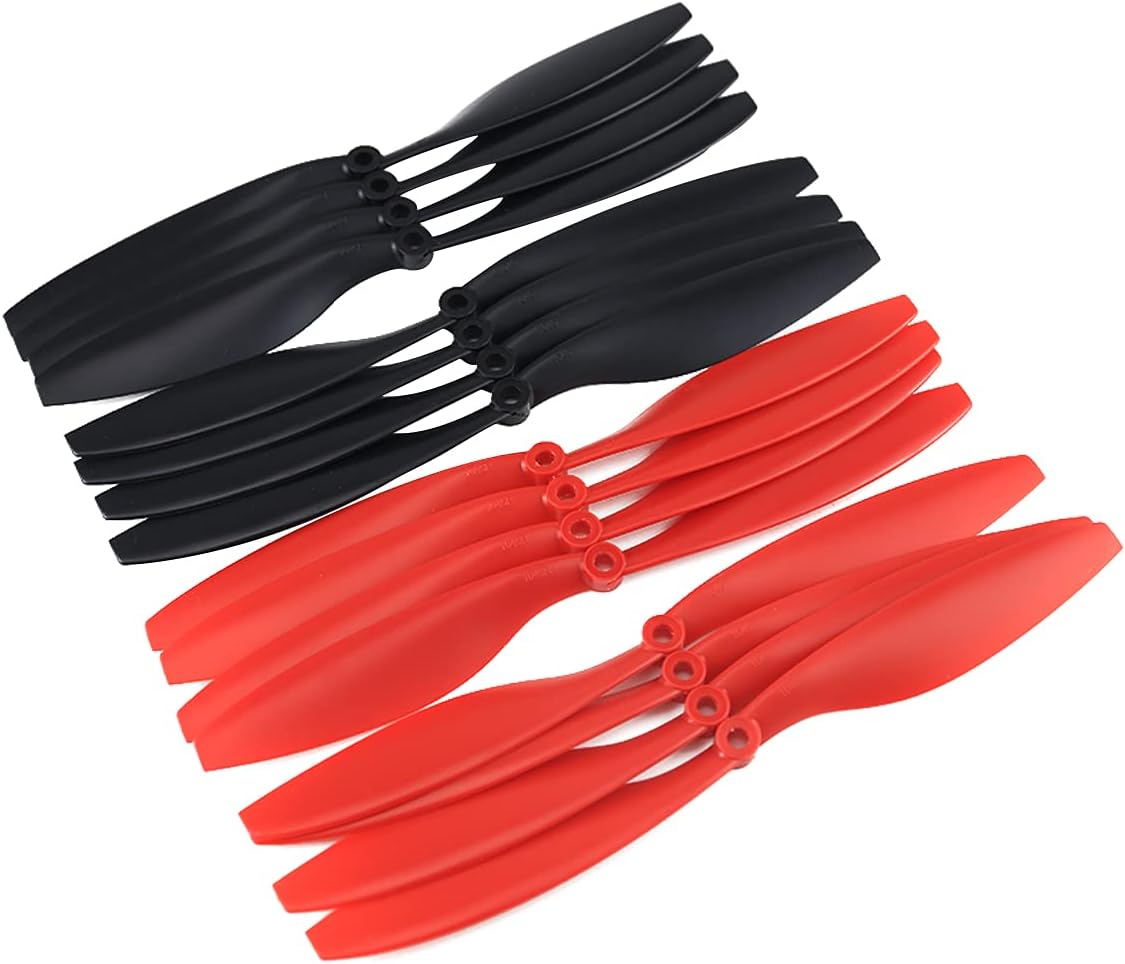 SoloGood 1045 (10×4.5) Propellers. 16 Pieces(8CW, 8CCW) Red & Black 10 inch FPV Props for F450 F550 S550 S500 FPV Quadcopter Multirotor