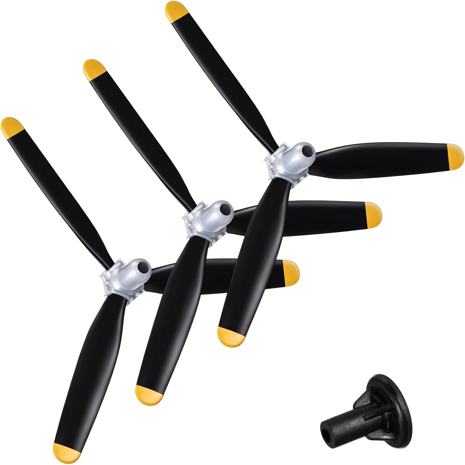 Jenaai 3 Sets RC Plane Propeller 3 Blade Propeller Compatible with F4U 761-8 761-9 761-16 T28 P47 Fighter Remote Control, Radio Controlled Plane with Adapters (500 mm)