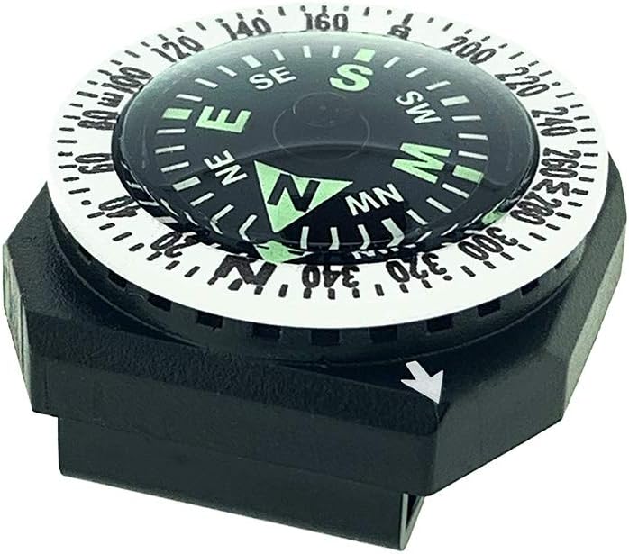 Sun Company GoCompass – Micro Orienteering Wrist Compass | Watch Band or Paracord Bracelet Compasses with Rotating Bezel