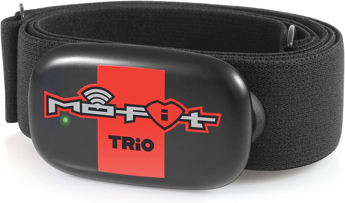 Trio – Heart Rate Monitor Chest Strap/HRM for Apple, Android, Peloton, Garmin, Polar, Wahoo, Strava, Zwift, ANT+, 5.3 kHz Gym Equipment, and Most Bluetooth 5.0/4.0 Enabled Fitness Devices