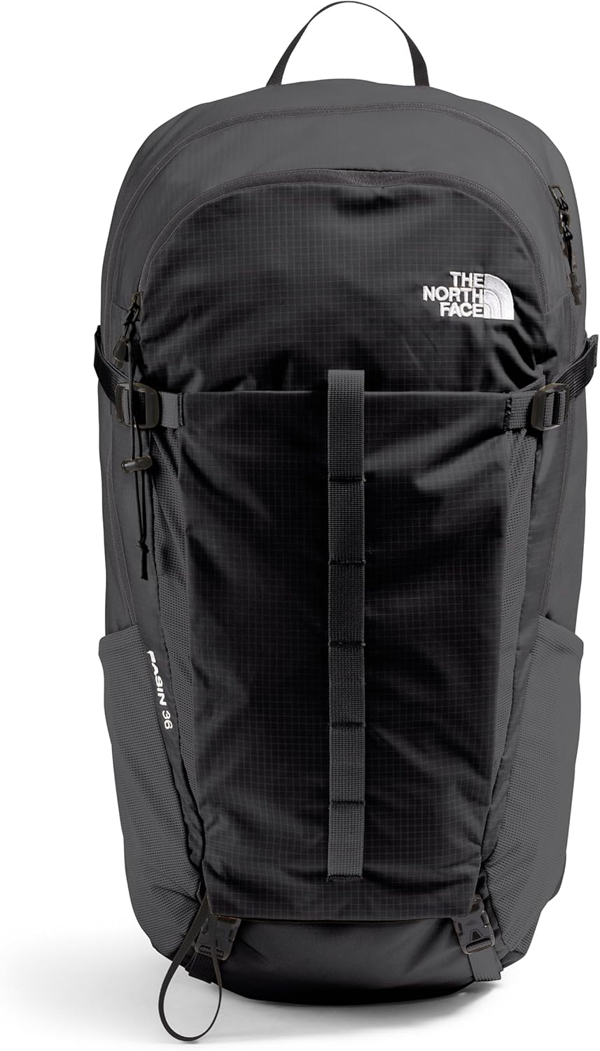 The North Face Basin 36 Liter Technical Daypack with Rain Cover | Unisex Backpack, Padded Hipbelt, Chest Strap, Hiking Pole Attachment, TNF Black/TNF Black-NPF, One Size
