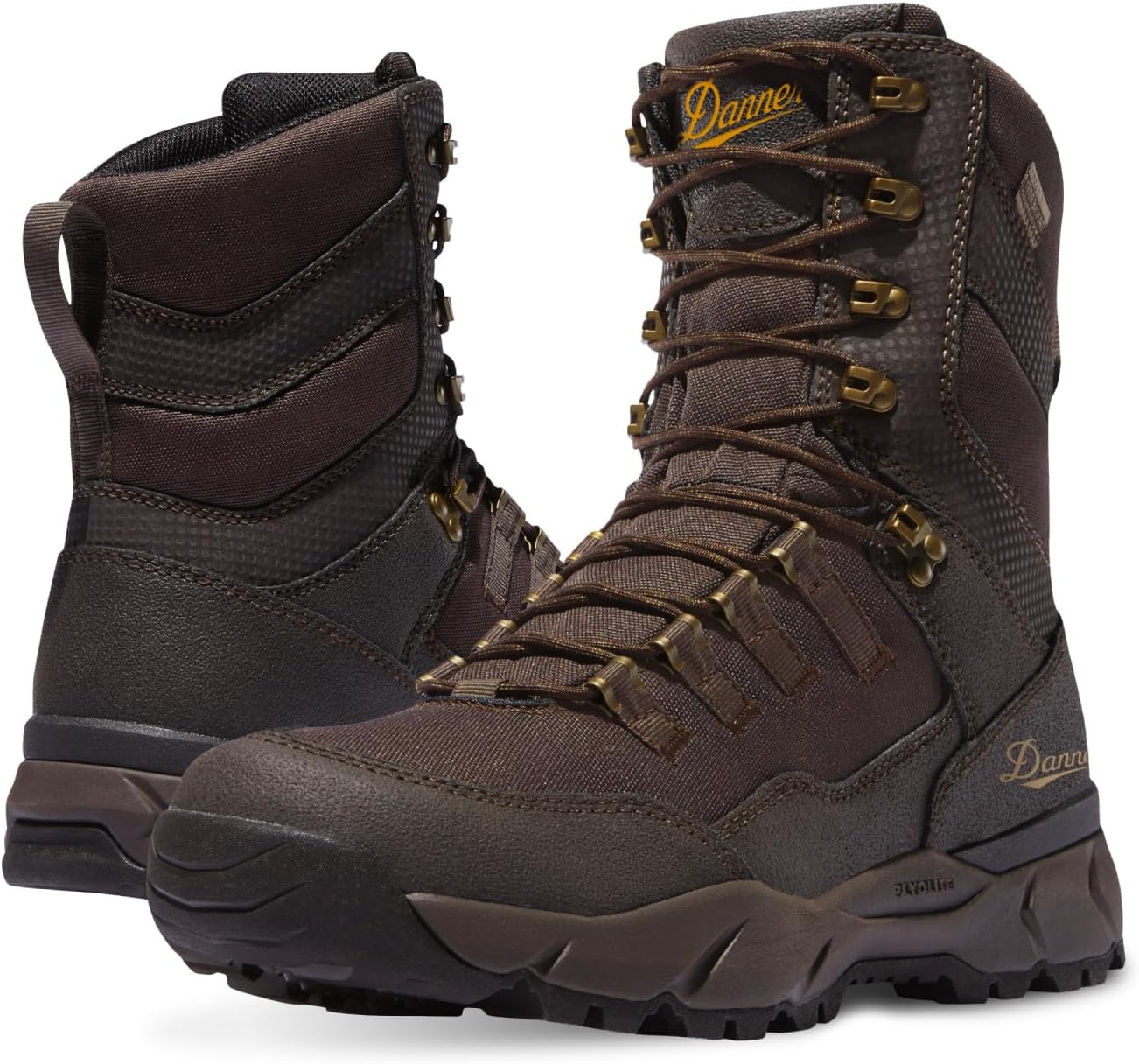 Danner Vital 8” Waterproof Hunting Boots for Men – Abrasion-Resistant Leather & Textile Upper, Shock-Absorbing Footbed & Non Slip Traction Outsole