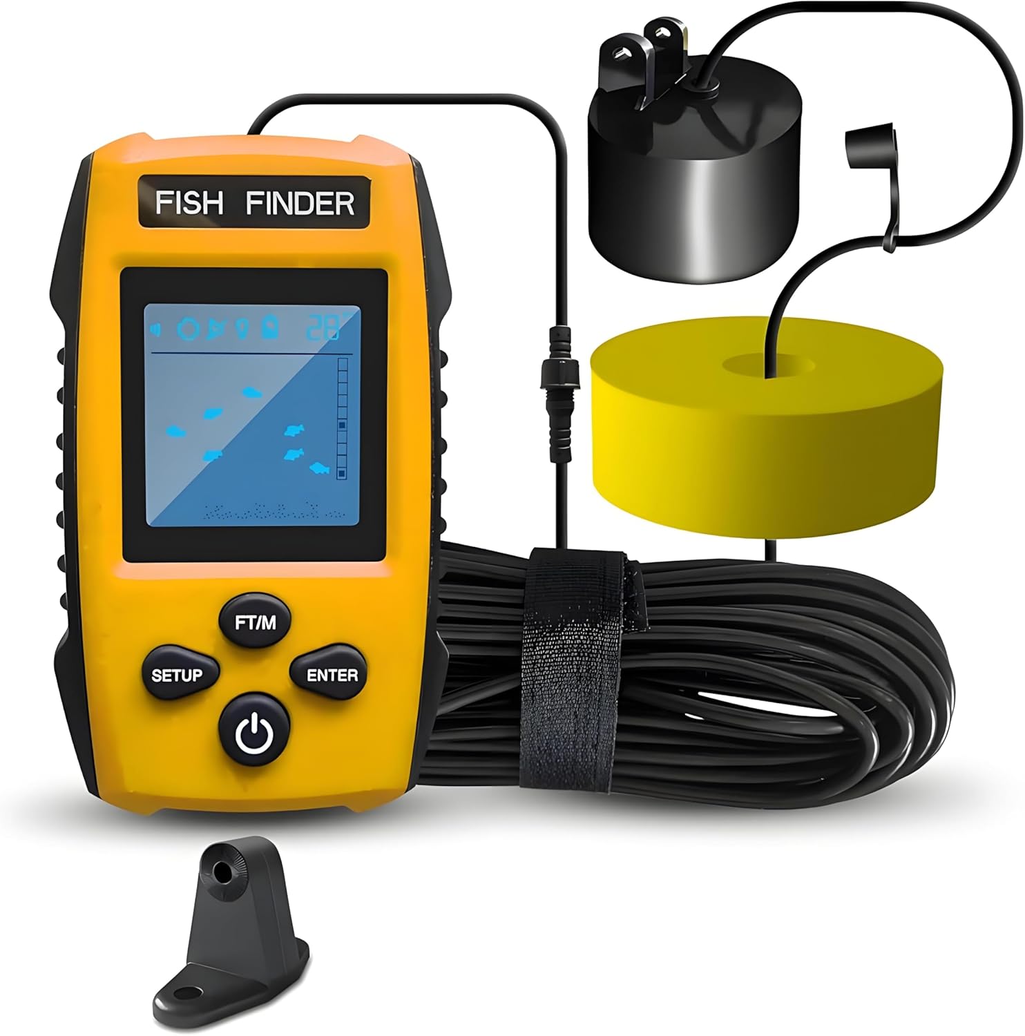 Portable Fish Finder Handheld Sonar Depth Finder for Kayak Boat Ice and Shore Fishing 100m Range with Transducer Fishing Alarm Underwater Contour TL88