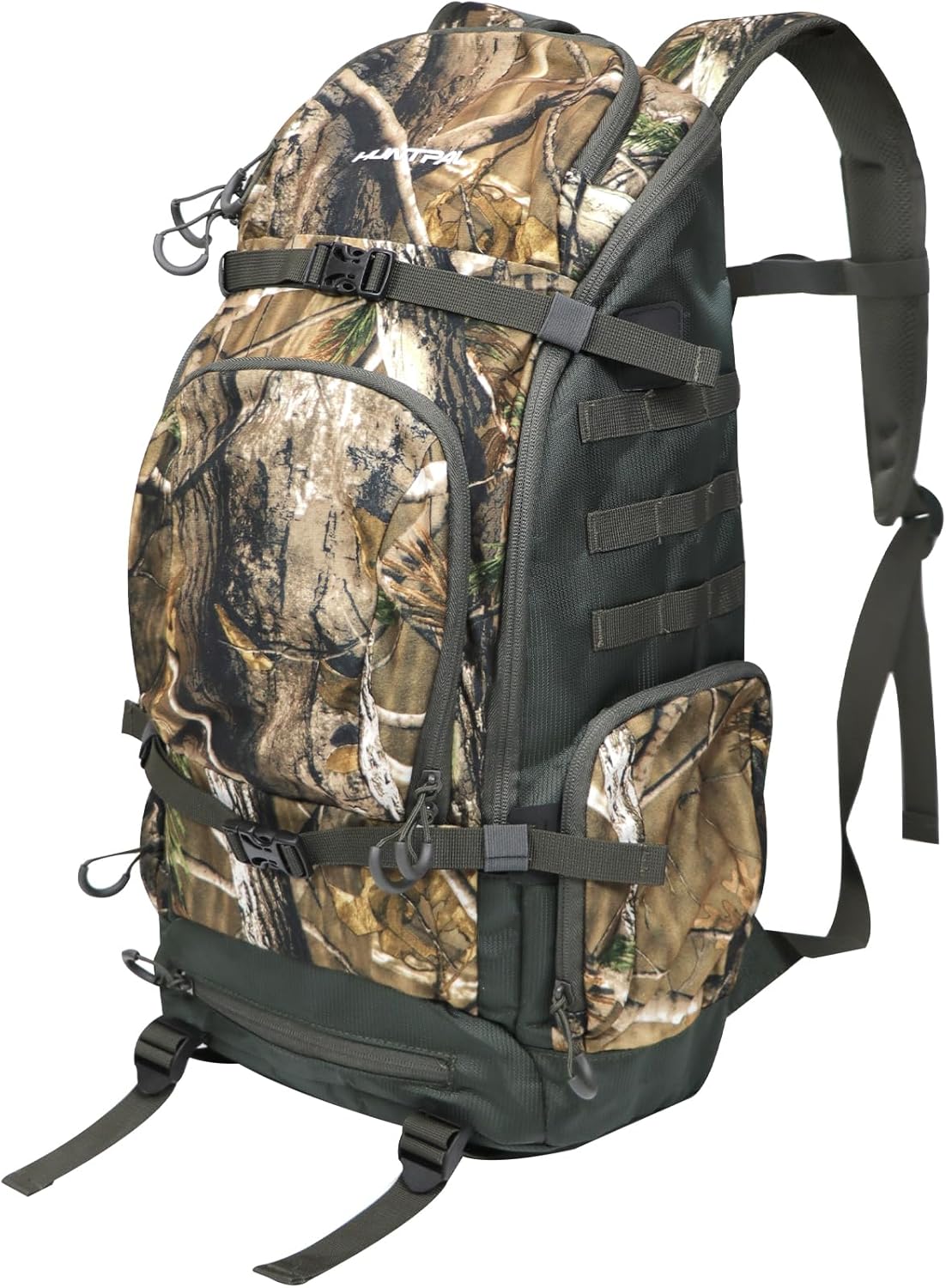 HUNTPAL Hunting Backpack, Waterproof Camo Hunting Daypack with Storage Pockets, Long-Lasting Bag for Rifle Shotgun Bow Gun (Large)