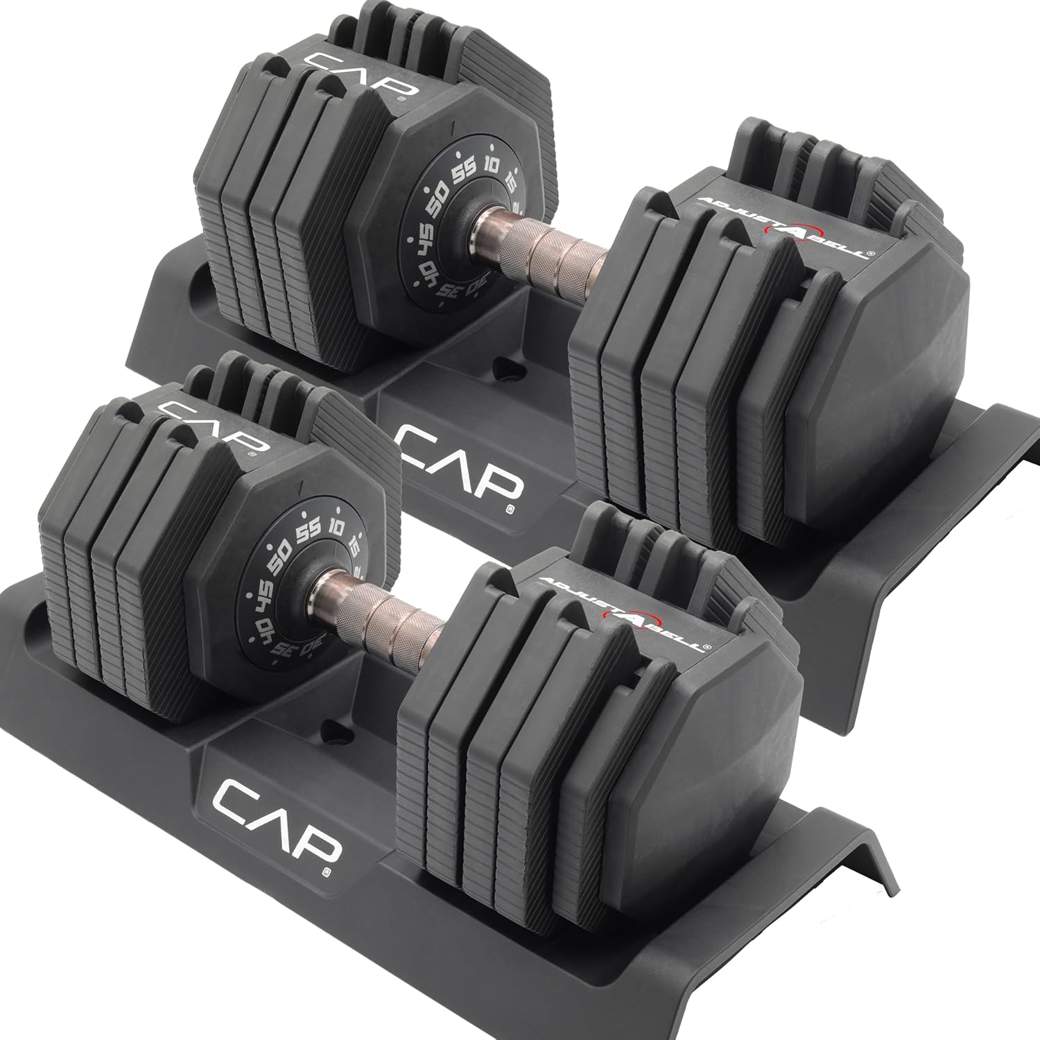 CAP ADJUSTABELL Adjustable Dumbbell Weights – Singles & Pairs | 12.5 lb, 25 lb & 55 lb | Multiple Handle Options