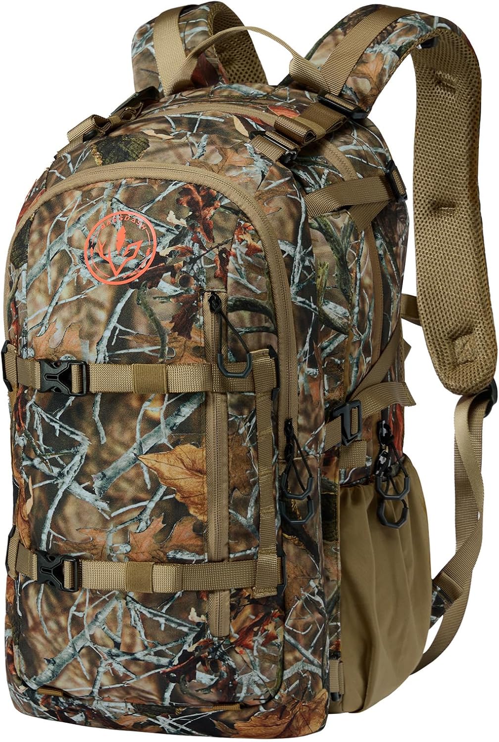 BASSDASH Hunting Backpack with Detachable Sub Bag & Bow Rifle Holder Rain Cover Water Resistant Camo Pack HP02