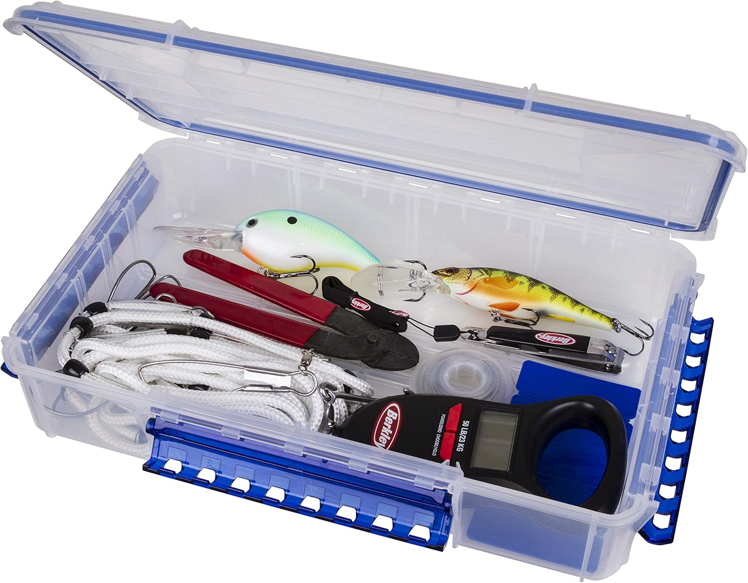 Flambeau Outdoors Waterproof Tuff Tainer – Fishing Lure, Tackle, and Gear Storage Box, Ultimate Tuff Tainer Tackle Box Includes Zerust Anti-Rust Tab – WP5000 Series 14″ Double Deep