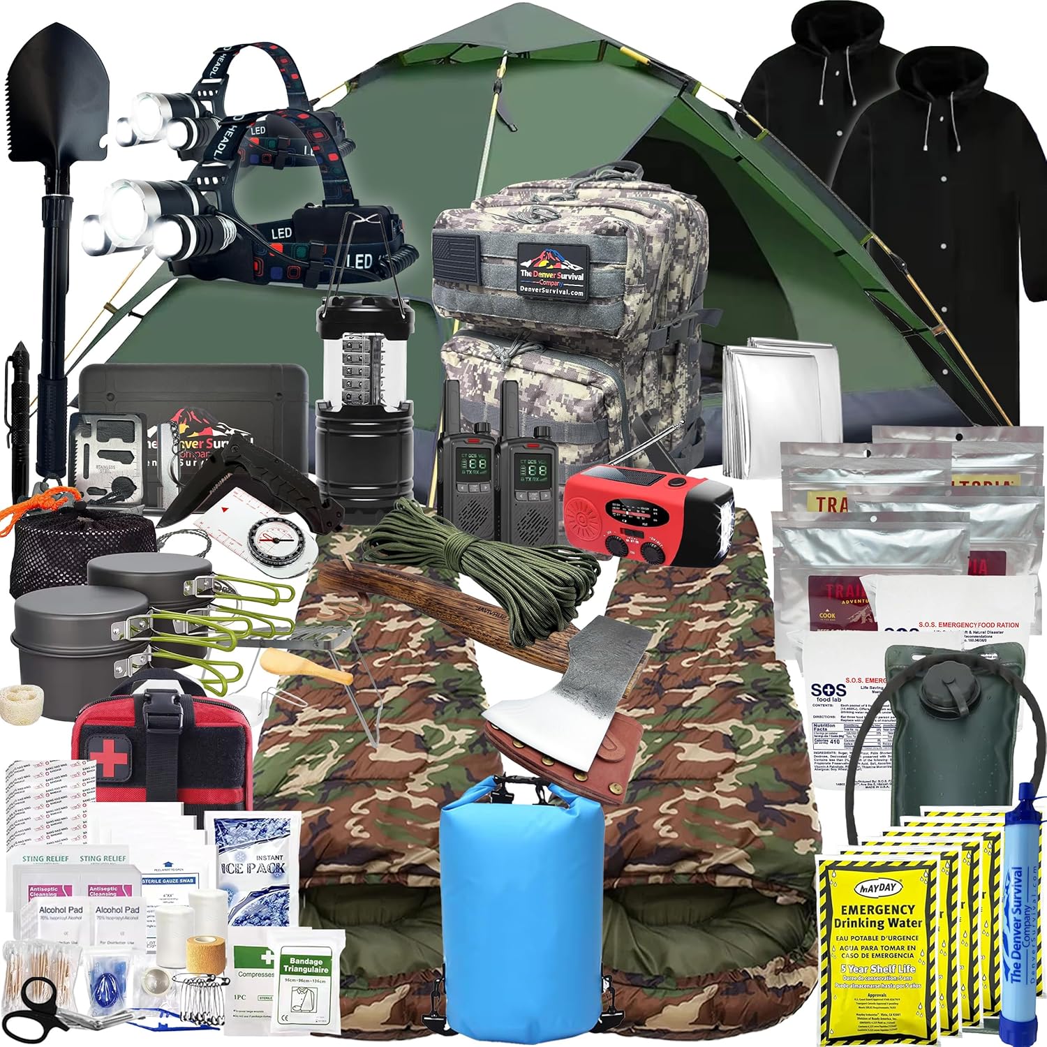 Foothills Survival 2 Person 5 Day Survival Backpack – Bug Out Bag Kit with Loaded Supplies