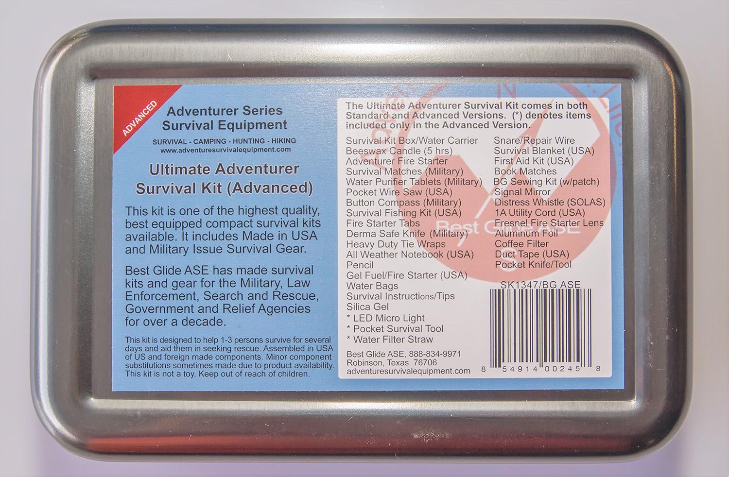 Best Glide ASE Ultimate Adventurer Survival Kit Advanced Version
