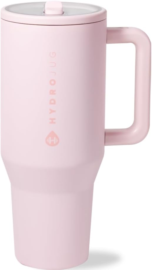 HydroJug Traveler 32oz, Insulated Water Bottle with Handle, Pink Sand