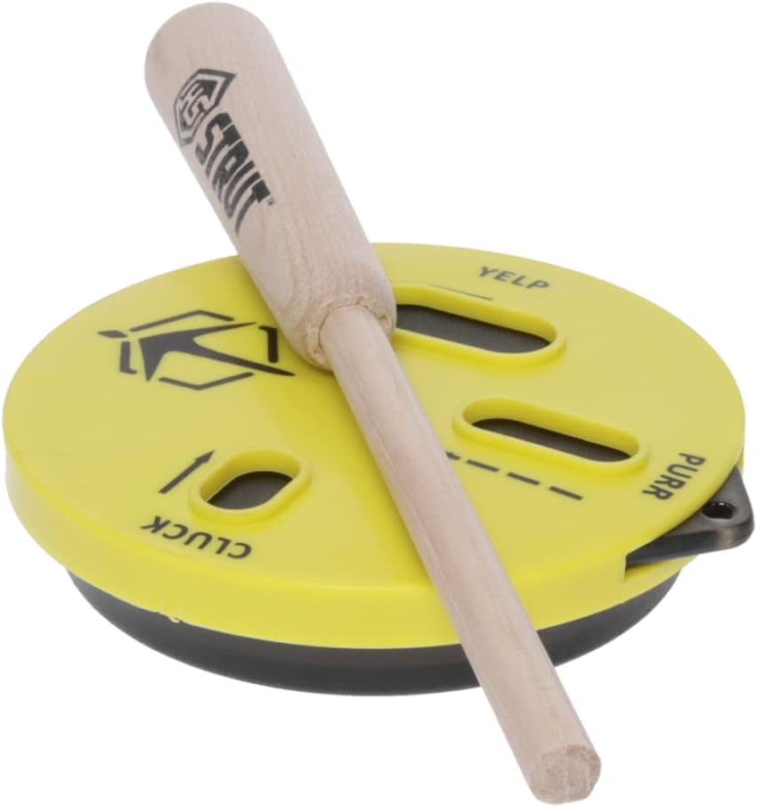 Hunters Specialties HS Strut Cookie Cutt’R Tracer Turkey Clucks Yelps Purrs Hunting Friction Lid Slate Pot Call, Yellow
