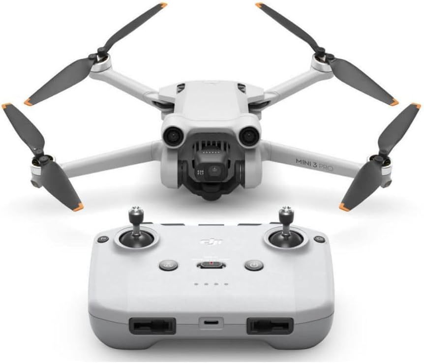 DJI Mini 3 Pro (DJI RC) – Lightweight and Foldable Camera Drone with 4K/60fps Video, 48MP Photo, 34-min Flight Time, Tri-Directional Obstacle Sensing, Ideal for Aerial Photography and Social Media