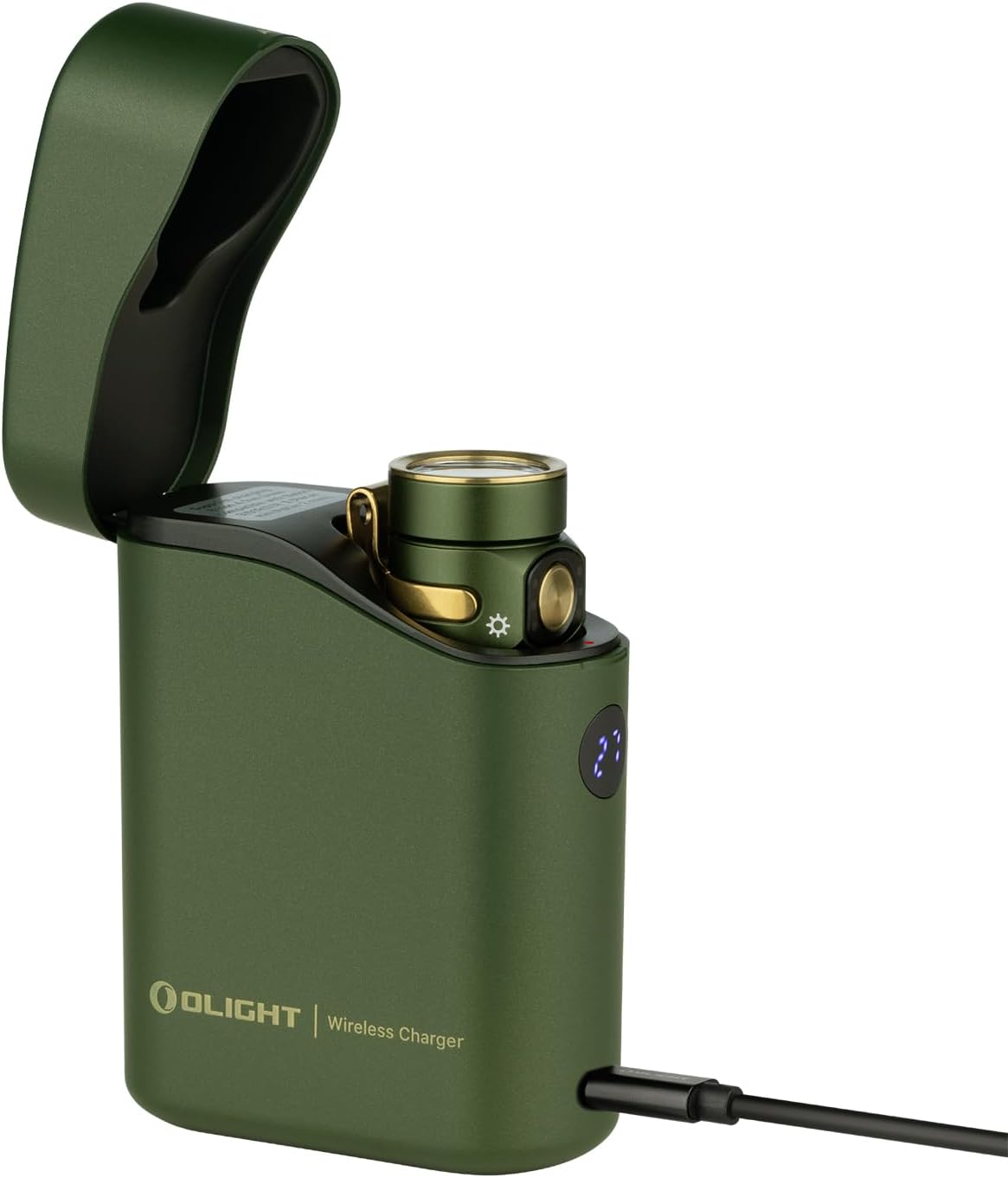 OLIGHT Baton4 Premium Edition EDC Flashlight, Rechargeable Light OD Green