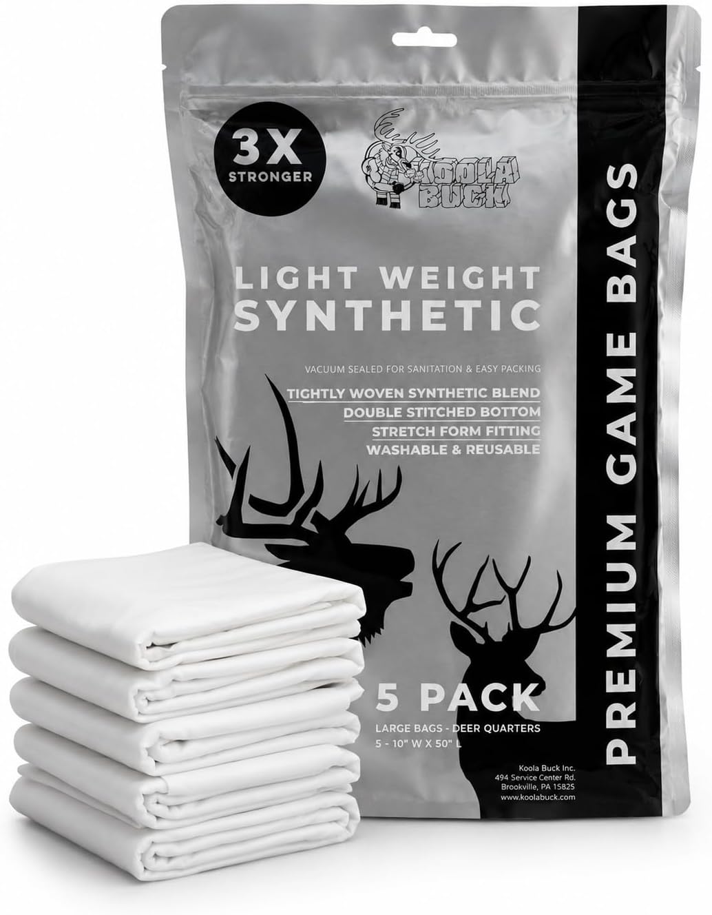 Koola Buck Synthetic Game Bags for Hunting | Ultra-Light 5 Pack