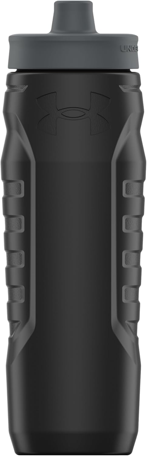 Under Armour Squeeze Water Bottles, 32 oz Water Bottles, Sideline Sports Water Bottle with Quick-Shot Lid, Quick & Easy Hydration, Gym Water Bottles, Squeeze Bottle, 1 32oz Bottle