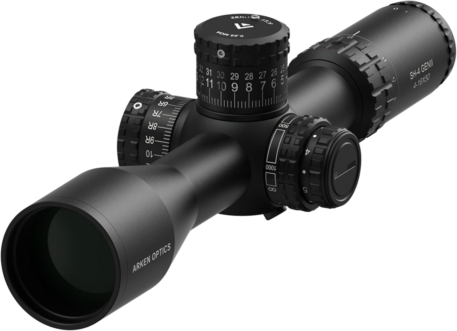 Arken Optics SH4 GEN2 4-16×50 FFP Rifle Scope, Illuminated Reticle