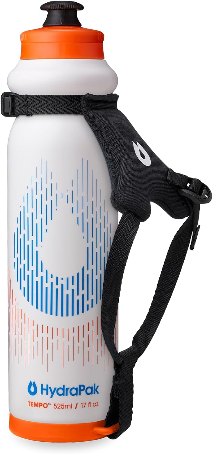 HydraPak Tempo Pro Handheld Running Squeeze Bottle (525ml, White)