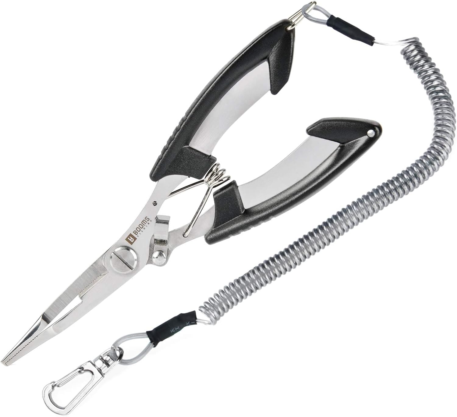 Booms Fishing H01 Small Fishing Pliers Scissors Braid Cutters Stainless Steel Fishing Tools Split Ring Pliers Hook Remover