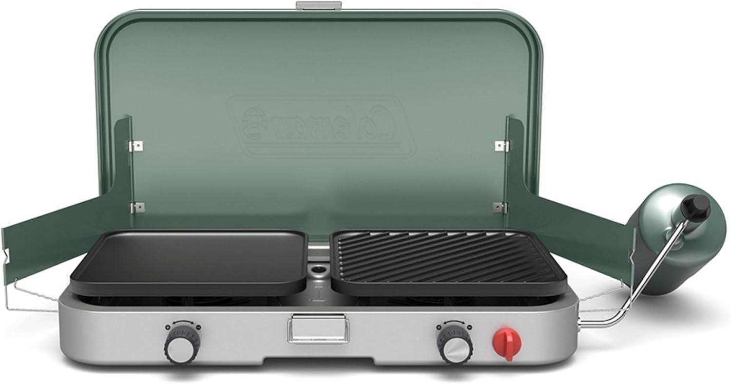 Coleman Cascade 3-in-1 Camp Stove, Portable Cooktop with Grill & Griddle