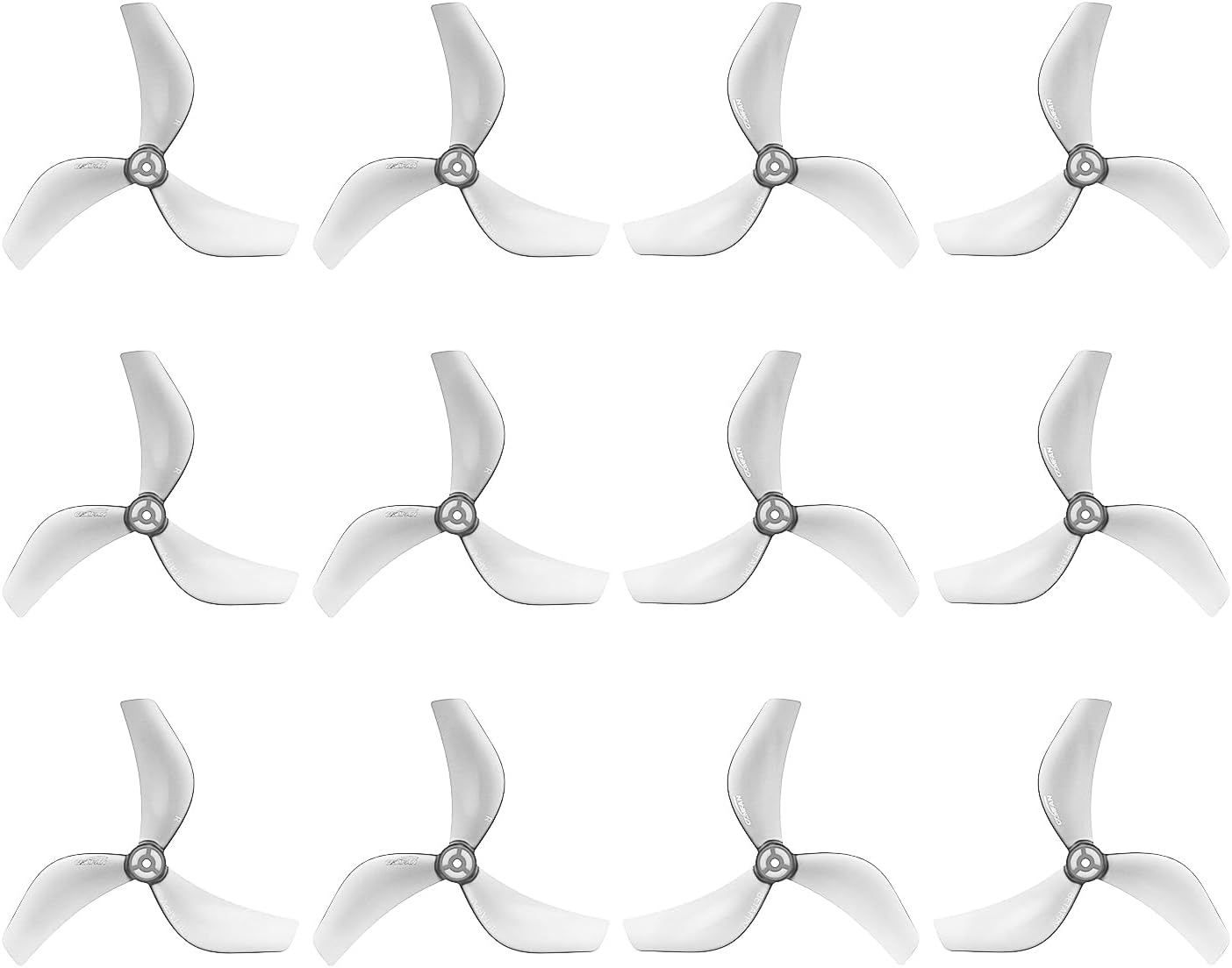 BETAFPV 12pcs Gemfan 2218 3-Blade Props with 1.5mm Shaft – Transparent Grey