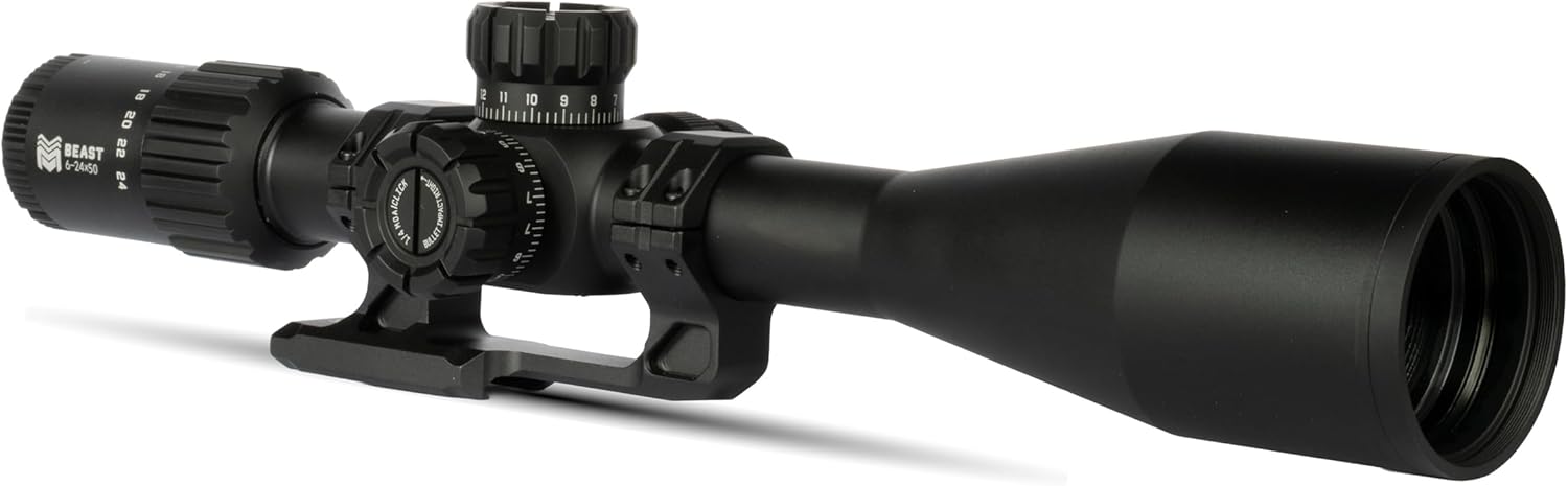 Monstrum Beast 6-24×50 Rifle Scope with Side Focus and Offset Scope Mount