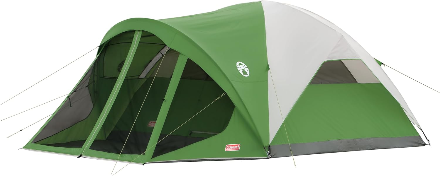 Coleman Evanston Tent with Screen Room Weatherproof Tent Sets Up in 15 Mins Included Rainfly & Carry Bag Made of PFAS-Free Materials